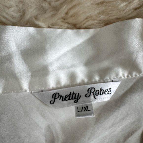 PRETTY ROBES Ivory Satin Bride Robe - Picture 4 of 6